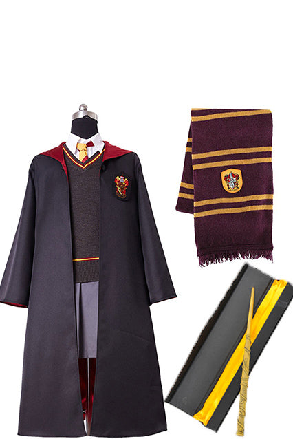 Harry Potter Hermione Granger Cosplay Costume+Baguette+Echarpe