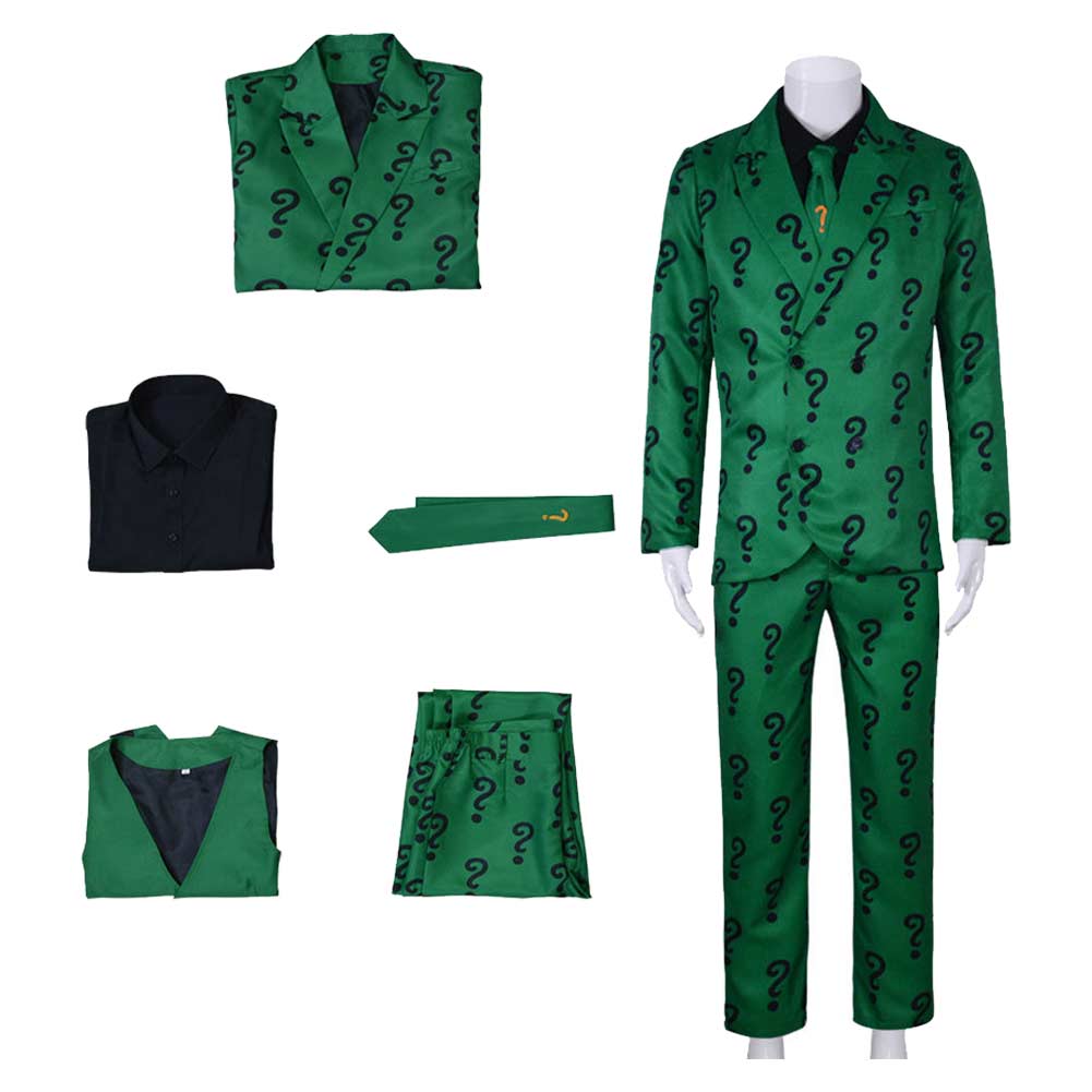 Film Batman Riddler Edward Nygma Uniforme Cosplay Costume