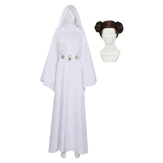 Film Leia Princesse Robe + Perruque Tenue Cosplay Costume
