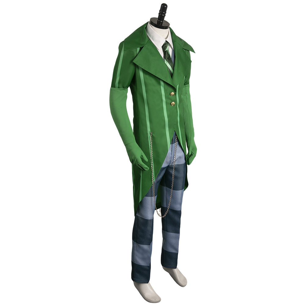 mens halloween green suit villain costume green suit outfit Cosplay Costume Outfits Halloween Carnival Suit