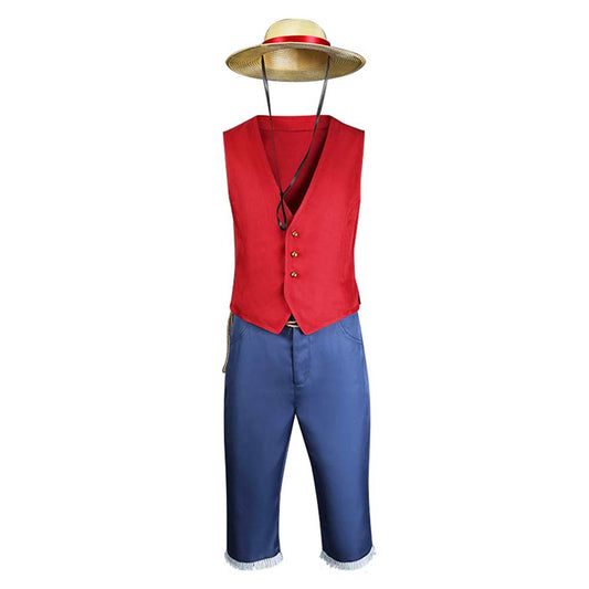 One Piece Monkey D.Luffy Tenue Rouge Cosplay Costume Halloween