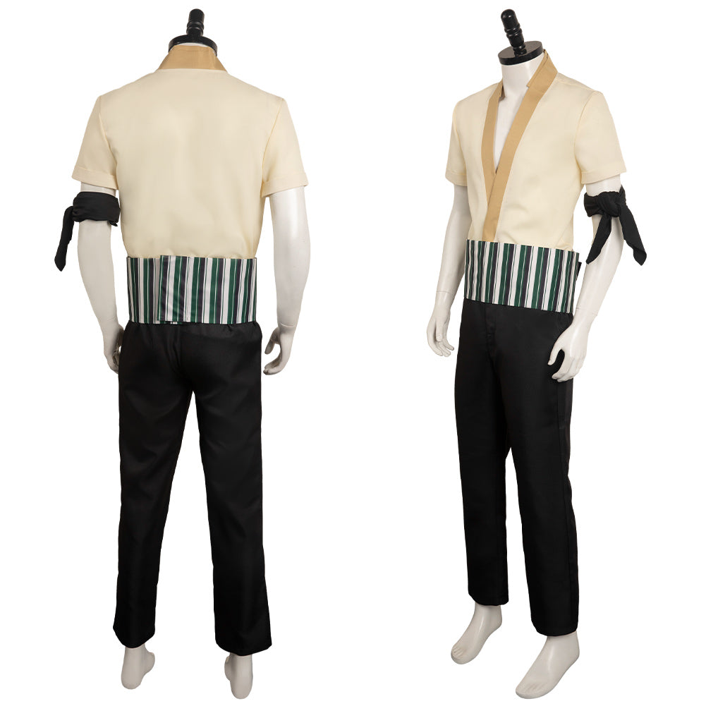 One Piece Roronoa Zoro Version Live-action Blanc Tenue Cosplay Costume