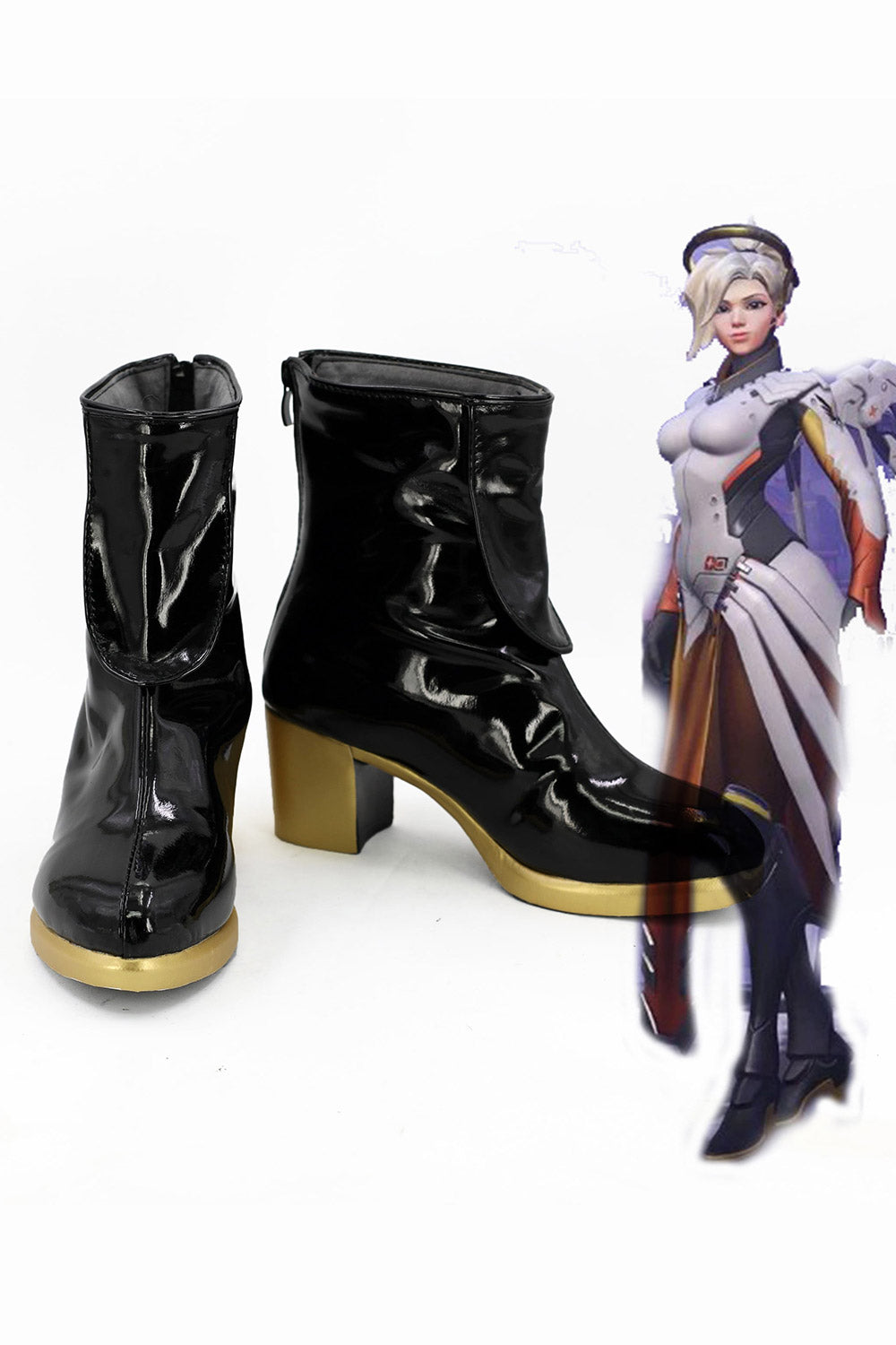 Overwatch OW Mercy Bottes Cosplay Chaussures