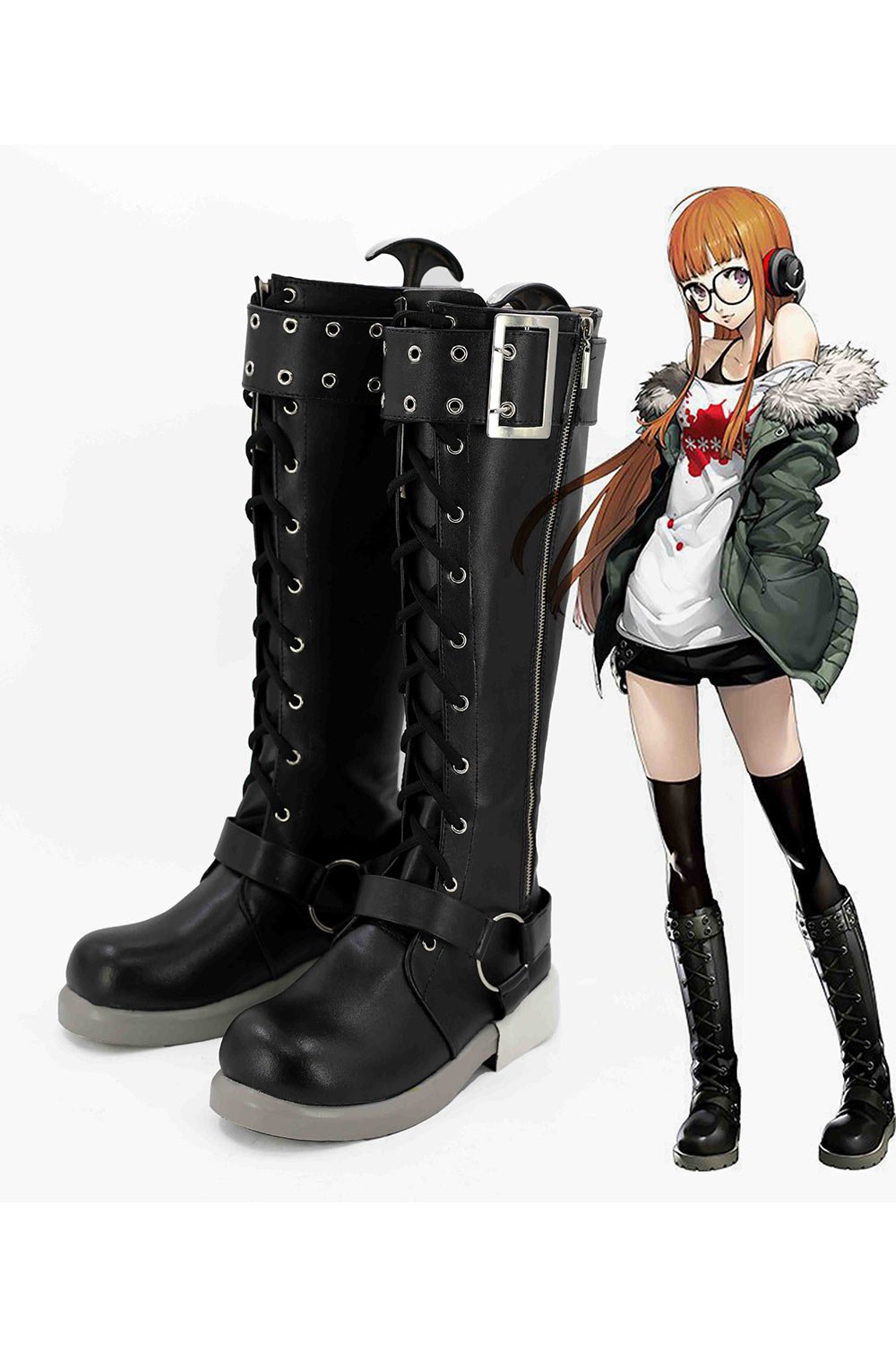 Persona 5 Futaba Sakura Bottes Cosplay Chaussures